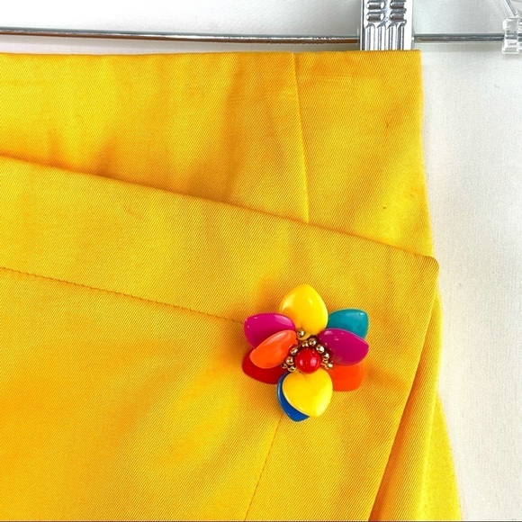 Byblos Vintage 90's Orange Tulip Faux Wrap Skirt Made in Italy Sz 42 - Picture 2 of 7